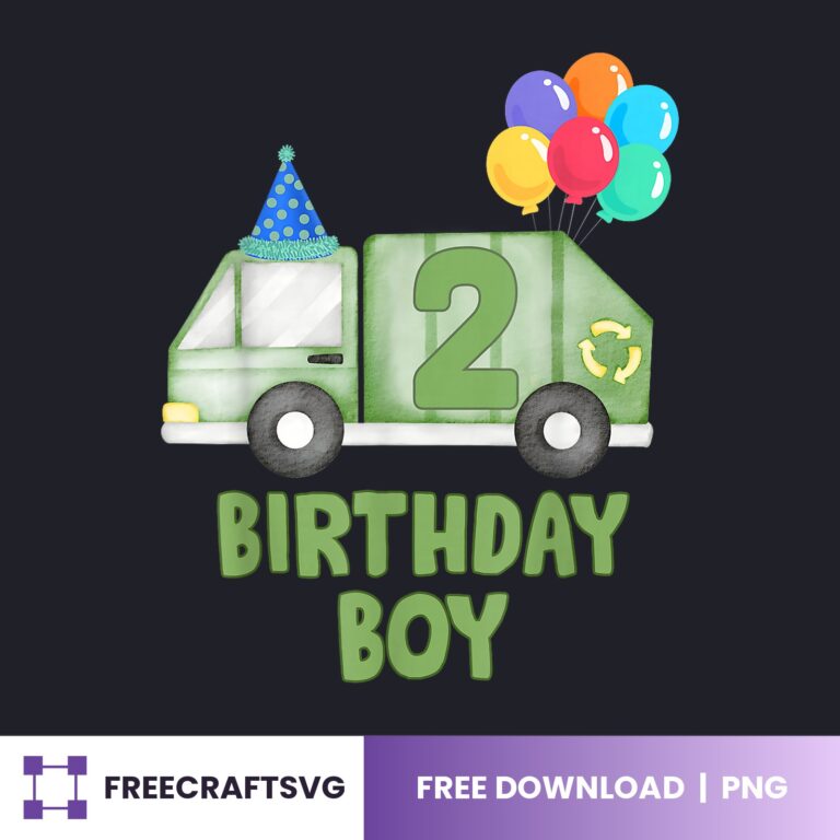 Birthday Boy Garbage Truck Two PNG