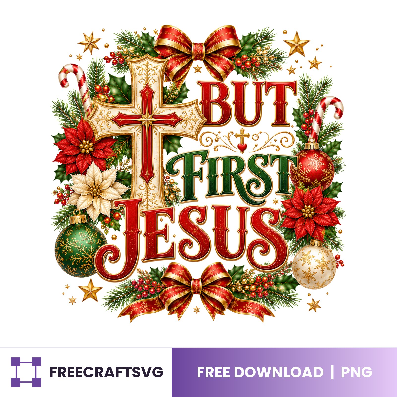 But First Jesus free Christmas design for Cricut and Silhouette