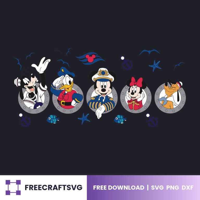 Disney Cruise Window, Mickey Minnie Donald Goofy Pluto SVG