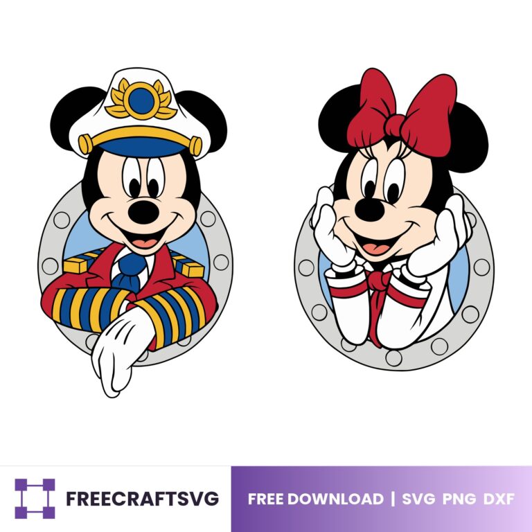Disney Sailor Mickey Minnie, Cruise Ship Window Clipart Bundle SVG