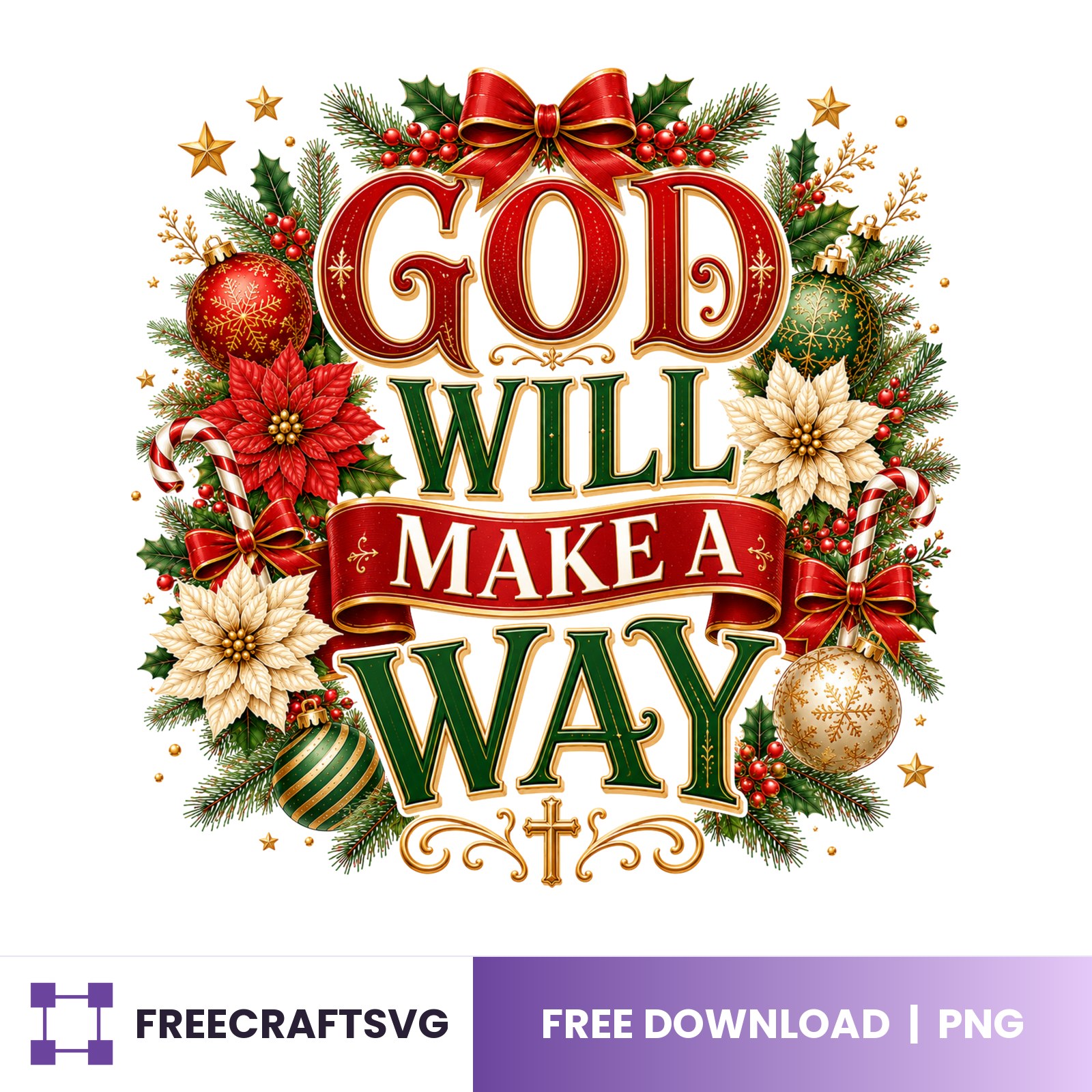 God Will Make A Way free Christmas design for Cricut and Silhouette