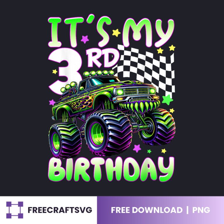 It’s My 3rd Birthday Monster Truck PNG