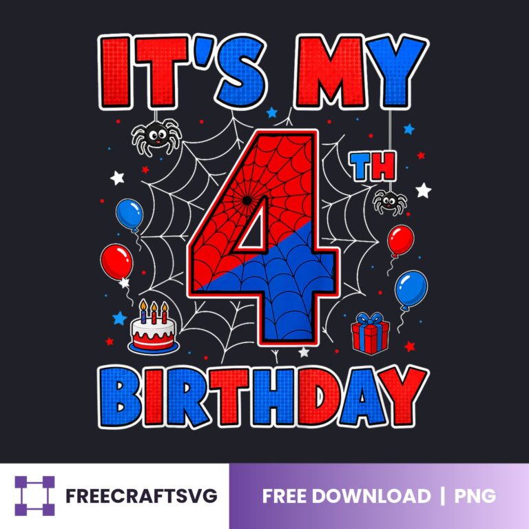 It’s My 4th Birthday Balloons PNG