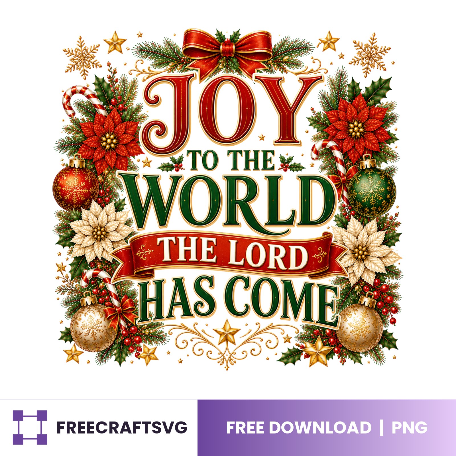 Joy To The World The Lord Has Come free Christmas design for Cricut and Silhouette