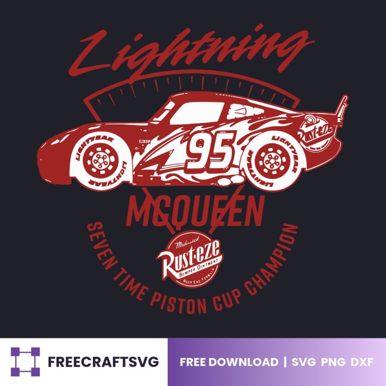 Lightning Mc Queen, Cars Disney Clipart, Race Car For Boys – Free SVG, PNG & DXF for Cricut, Silhouette & Sublimation