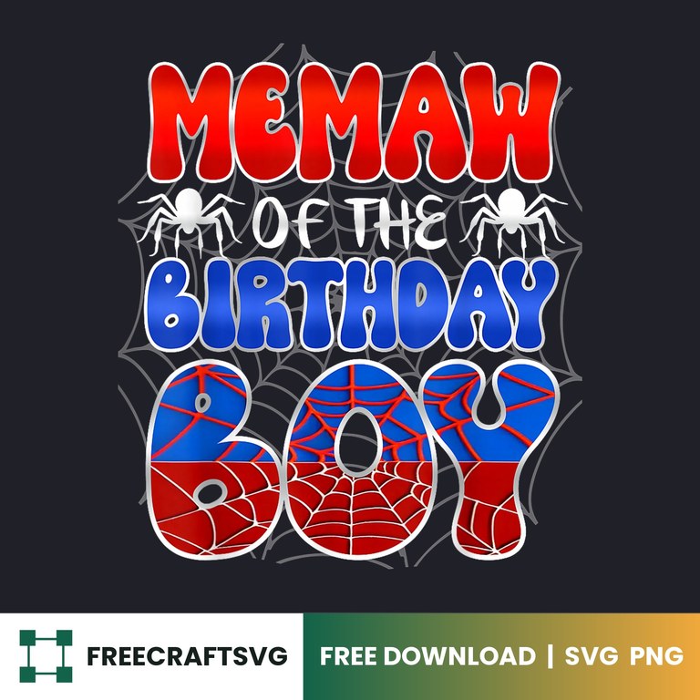 Memaw Of The Birthday Boy – Free SVG & PNG for Cricut, Silhouette & Sublimation