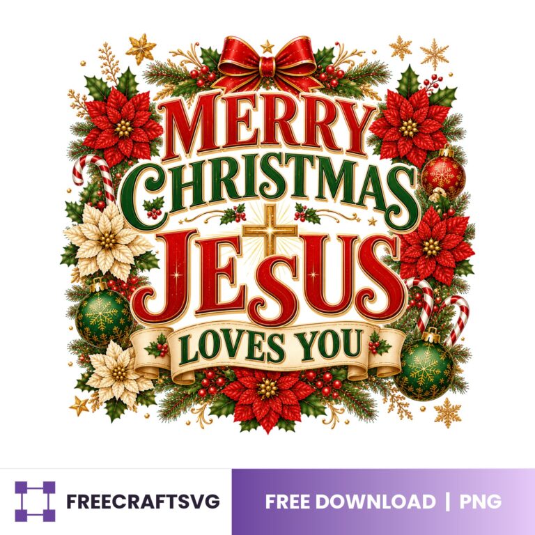 Merry Christmas Jesus Loves You PNG