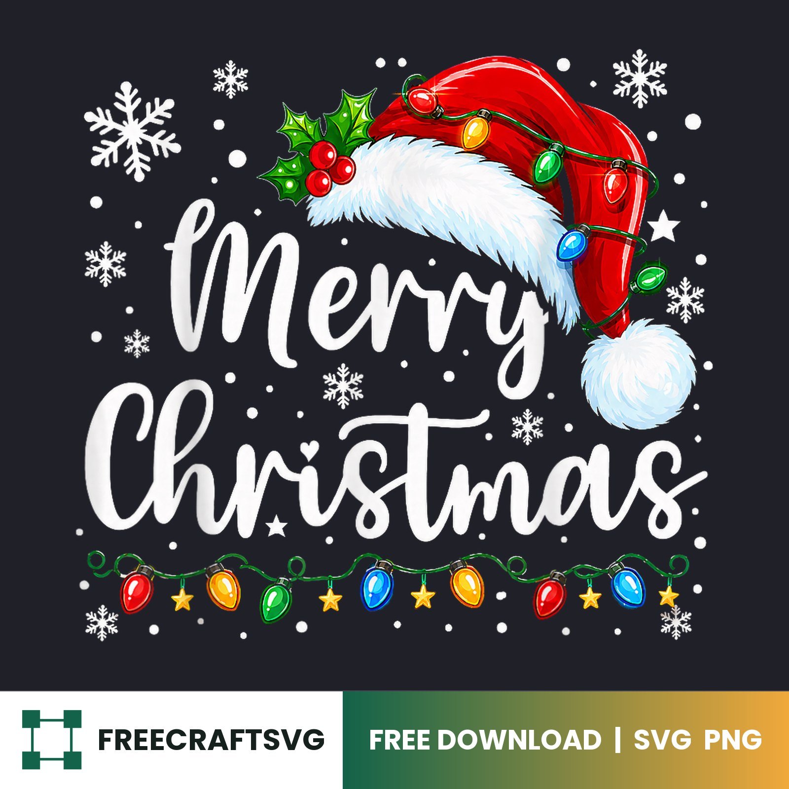 Merry Christmas free Christmas design for Cricut and Silhouette