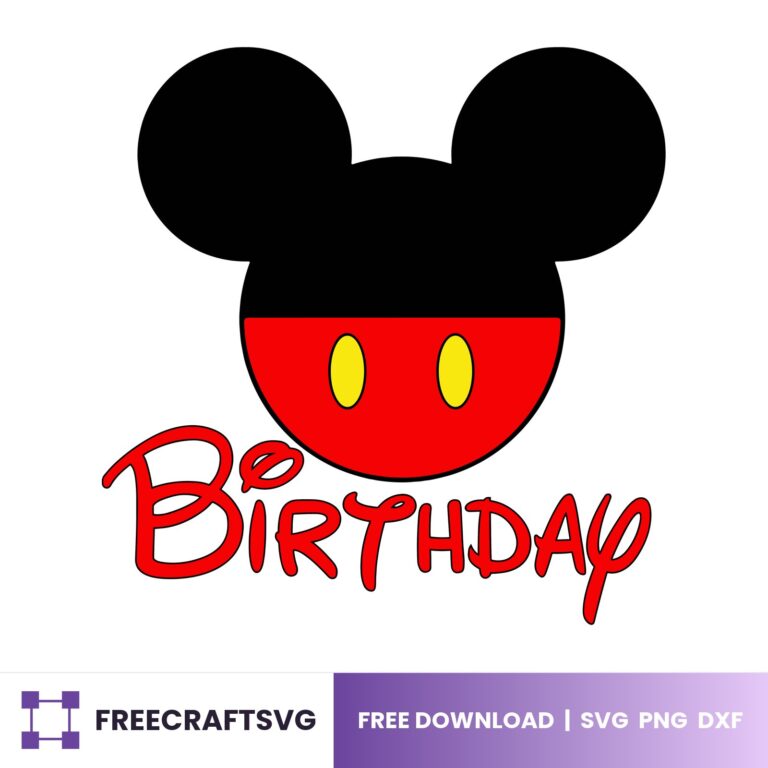 Mickey Birthday, Birthday Boy Shirt Design, Mouse Head Birthday Graphic – Free SVG, PNG & DXF for Cricut, Silhouette & Sublimation