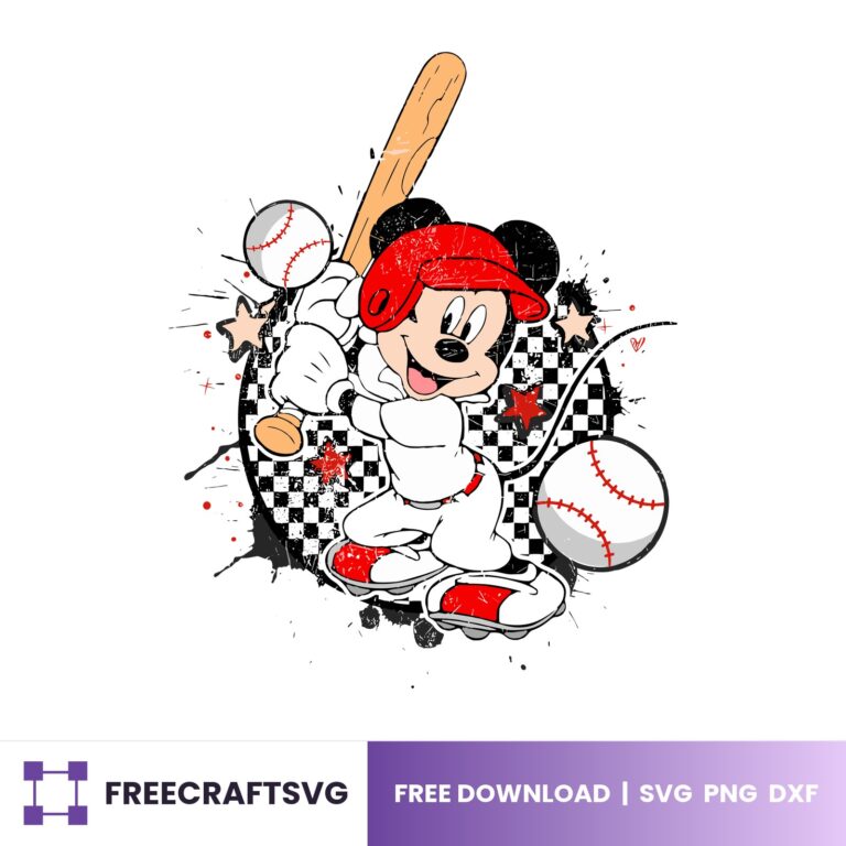 Mickey Mouse Baseball, Cute Disney Sport Digital Clipart – Free SVG, PNG & DXF for Cricut, Silhouette & Sublimation