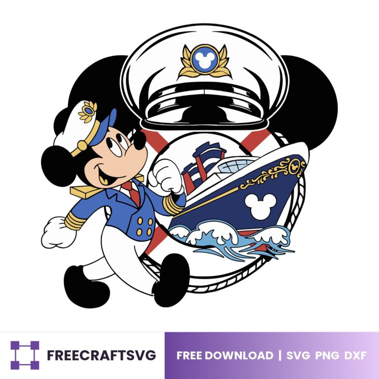 Mickey Mouse Captain, Disney Cruise Ship Clipart – Free SVG, PNG & DXF for Cricut, Silhouette & Sublimation