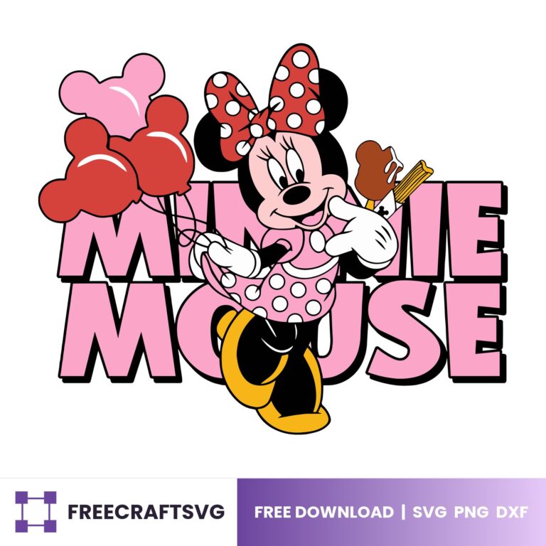 Minnie Mouse Balloons, Disney Girl Birthday Clipart SVG