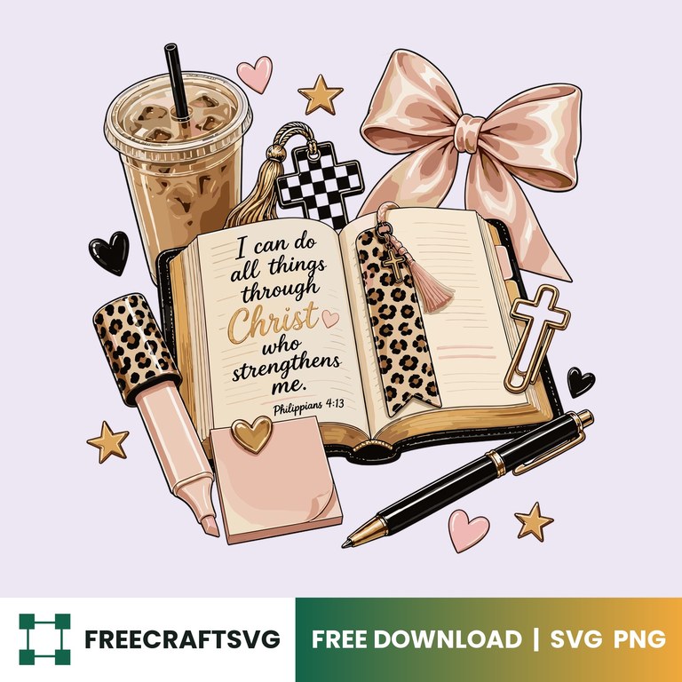 Philippians 4:13 – Free SVG & PNG for Cricut, Silhouette & Sublimation