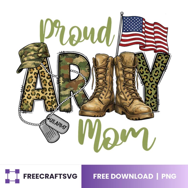 Proud Army Mom PNG free download for Cricut and Silhouette
