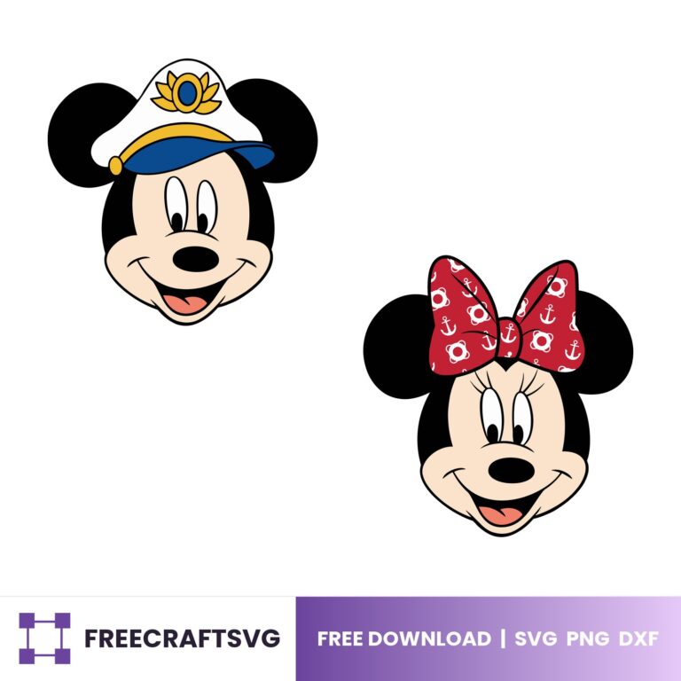 Sailor Mouse & Captain Mickey Clipart Nautical Bundle – Free SVG, PNG & DXF for Cricut, Silhouette & Sublimation