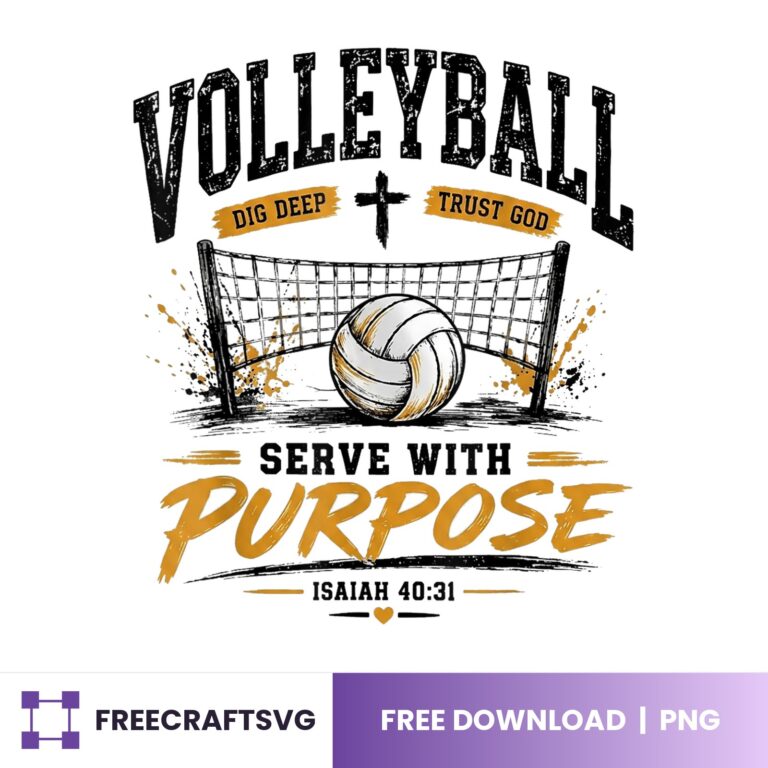 Volleyball Serve With Purpose PNG free download for Cricut and Silhouette